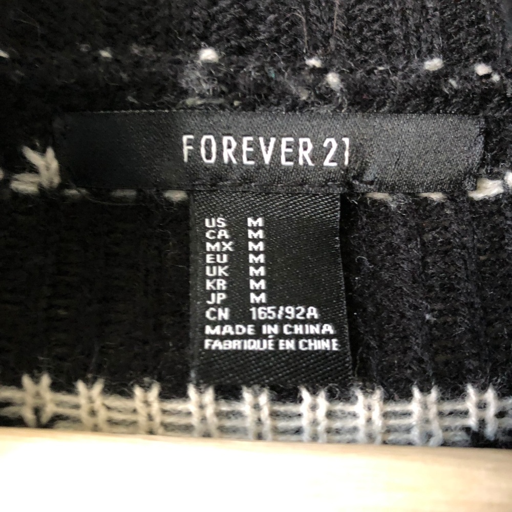 EUC | Forever 21 | Black & Cream Cardigan - Picture 5 of 6